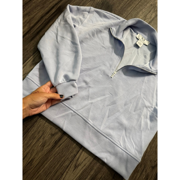 Magashoni Size XS QuarterZip Light Blue Purpleish In Color Super Springy Color - Picture 2 of 4